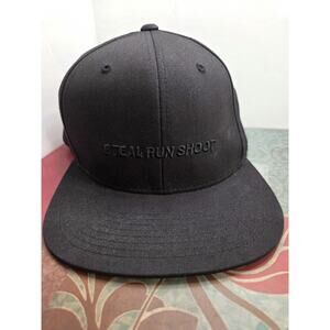 Undefeated Men's Adjustable Snap Back Black Hat Embroidered Steal Run Shoot